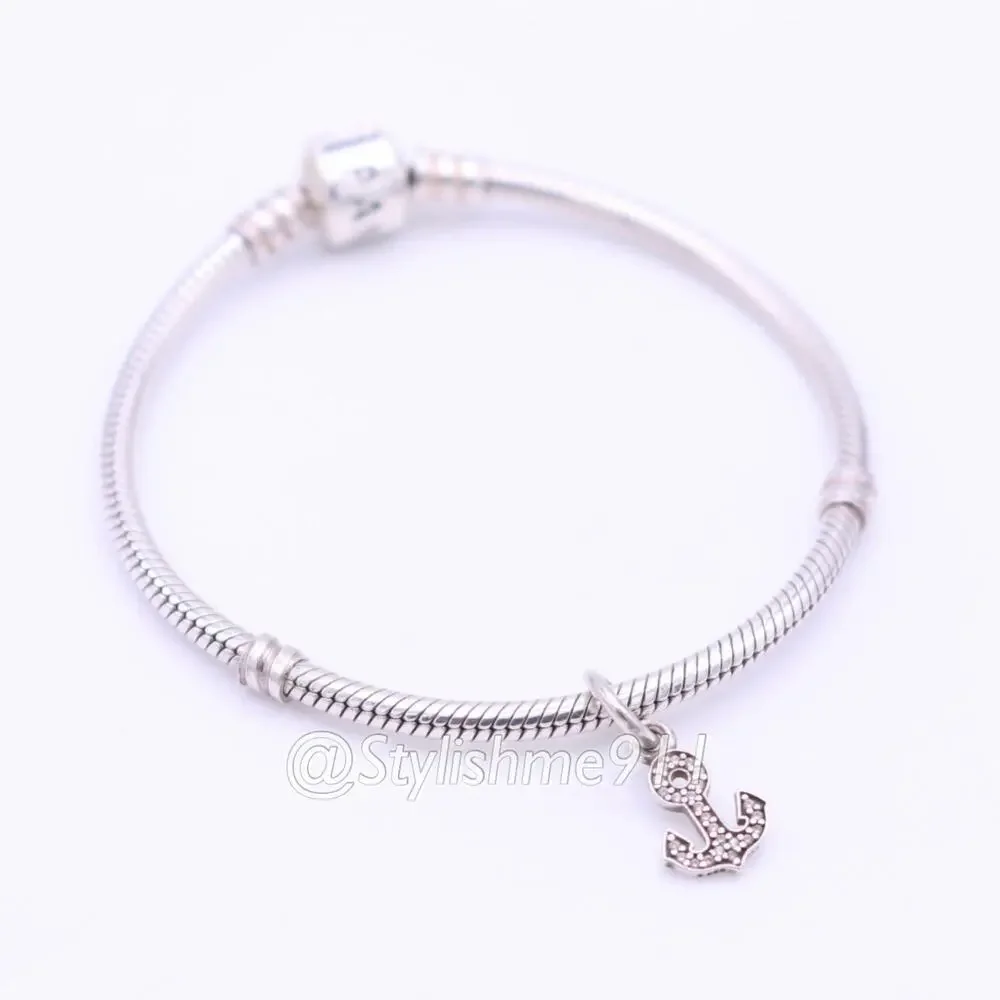Authentic PANDORA Retired Anchor Dangle with Zirconia